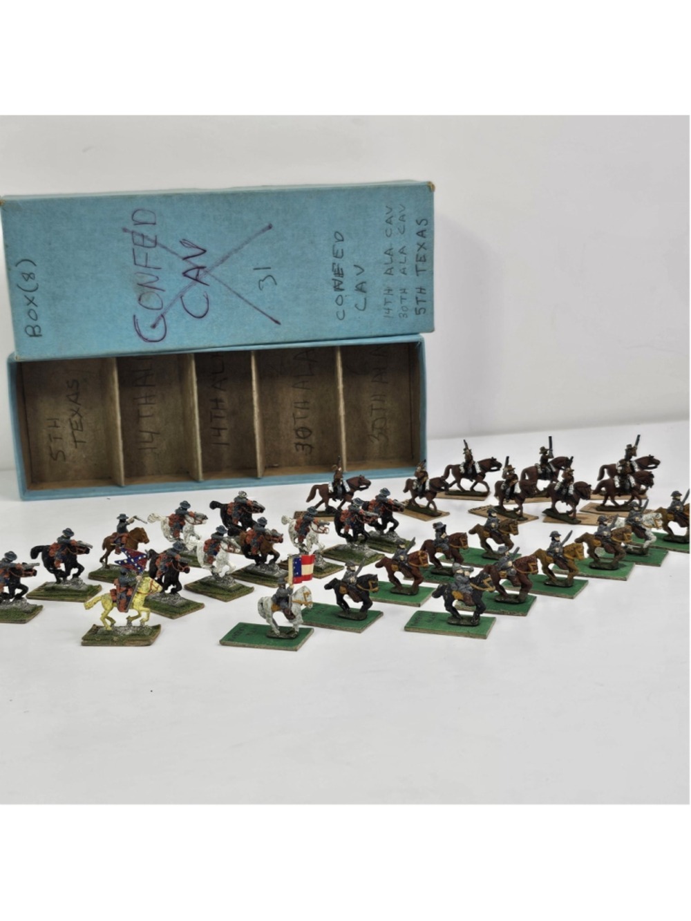 Vintage Hand Painted Lead Civil War Cavalry Miniatures Lot Confederate Figures